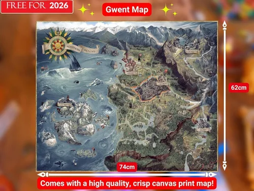 Miniatura 3 de Cartas Gwent (5 mazos, 527 cartas con 12 cartas de regla). Regalo para Navidad Total de 527 cartas más tapete de juego, mapa.