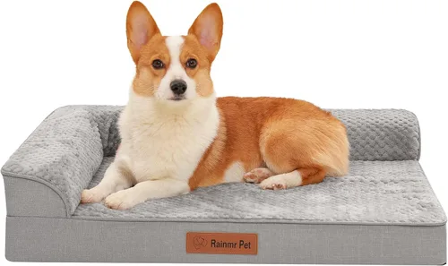 Miniatura 11 de Rainmr Camas ortopédicas para perros grandes, camas de espuma viscoelástica para perros de tamaño grande, funda extraíble lavable, parte inferior