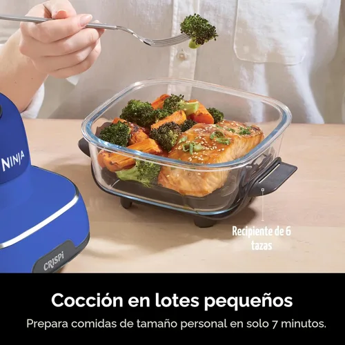 Miniatura 7 de Ninja Crispi Sistema de Freidora de Aire de Vidrio Portátil 5 en 1, 1500W, 6 Tazas, Contenedores TempWare de 4 Cuartos y 2.5 Cuartos con Tapas, Apto