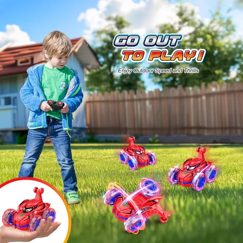 Miniatura 3 de Coche a Control Remoto, Juguetes para Niños de 4 a 6 años, 6 a 8, 8 a 12 años, Rotación de 360°, 2.4 GHz, Coches RC de Acrobacias Rápidas con Luces