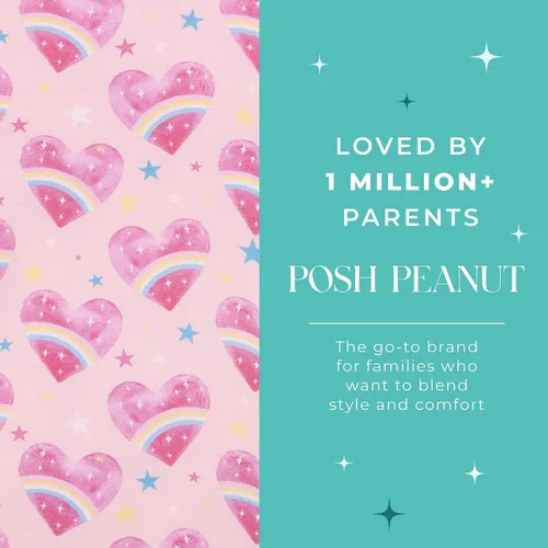 Miniatura 92 de Posh Peanut Pijamas para niñas, suaves, de viscosa de bambú para niños, pijamas a juego de manga larga para niñas