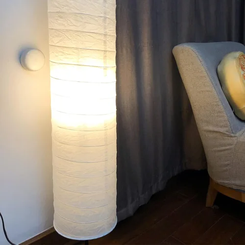 Miniatura 3 de Uonlytech Juego de 2 pantallas de repuesto de papel de estilo nórdico, 39.37 x 17.32 x 8.66 pulgadas, cubierta de luz inspirada en Japón para sala