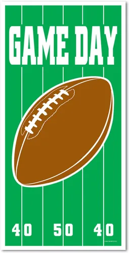Miniatura 2 de Beistle Cubierta de plástico para puerta de jugador de fútbol, 5 x 30 pulgadas, decoración de puerta trasera dominical para pared, suministros