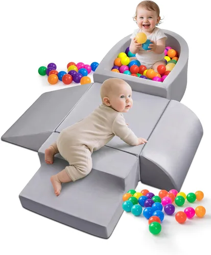 Bloques de escalada para bebés, juego suave para bebés que gatean de 6 a 12 meses, partículas antideslizantes en la parte inferior y conectores de
