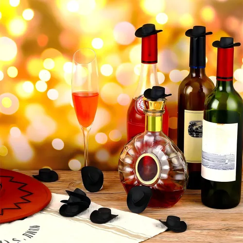 Miniatura 4 de Skylety 20 piezas de sombrero de vaquero y vaquera en miniatura de plástico occidental pequeño lindo sombrero de muñeca para decoración de tarta