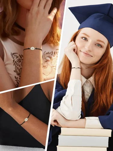 Miniatura 3 de Long tiantian 2 pulseras de corazón con letra inicial, pulseras de 26 letras hechas a mano, pulseras trenzadas de cuerda para hombres y mujeres