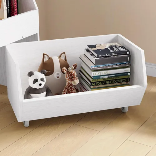 Miniatura 5 de Almacenamiento y organizador de juguetes para niños, estantería grande con contenedor de juguetes y gabinete de juguetes con dos cajones móviles