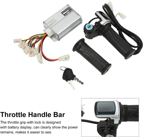 Miniatura 6 de Controlador y acelerador de 36 V 25 A, empuñaduras de manillar del acelerador giratorio, kit de controlador de velocidad de bicicleta eléctrica