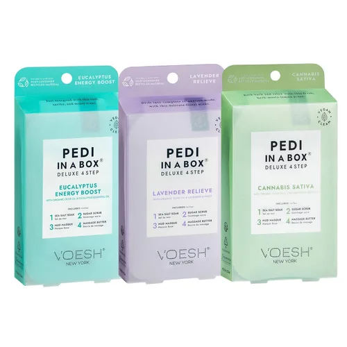 Miniatura 11 de VOESH Pedi in a Box - Potenciador de energía de eucalipto de 4 pasos, paquete de 3, juego de pedicura, pedicura en casa, pedicura de spa, remojo