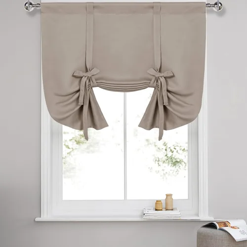 Miniatura 51 de DWCN Cortinas Opacas - Persiana Enrollable con Lazos para Ventana, Aislamiento Térmico, Oscurecimiento de Habitación, Cortinas con Bolsillo