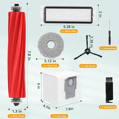 Miniatura 7 de Paquete de 15 piezas de repuesto para aspiradora robot Q Revo, kits de repuesto de accesorios Q Revo