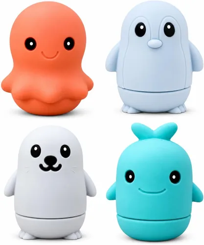 Juguetes de baño de silicona, Se abre para la limpieza, Juguetes de baño para bebés de 9 meses, Juguetes de baño para niños pequeños 1-3, Juguetes