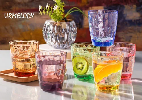 Miniatura 2 de Vasos festivos de acrílico de color para restaurante, resistentes a golpes, vasos para tomar jugo, vasos para vino irrompibles, vasos de plástico 6