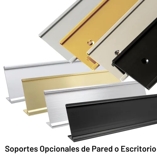 Miniatura 7 de Placa personalizada nombre de oficina con soporte para pared o computadora, 2 x 8, personalizada