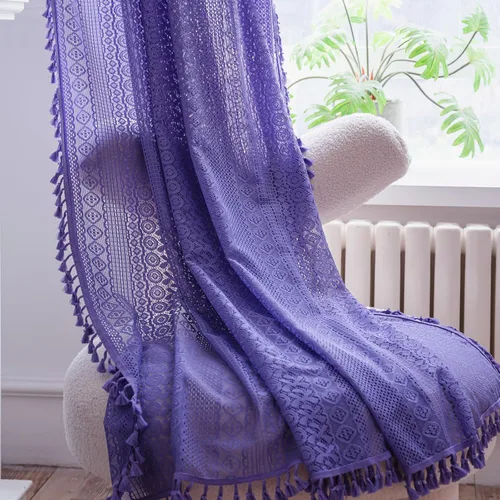 Miniatura 28 de Deeprove - Cenefa de cortina bohemia negra de 18 pulgadas de largo para cocina y cafetería, cortina corta bohemia de encaje transparente de crochet