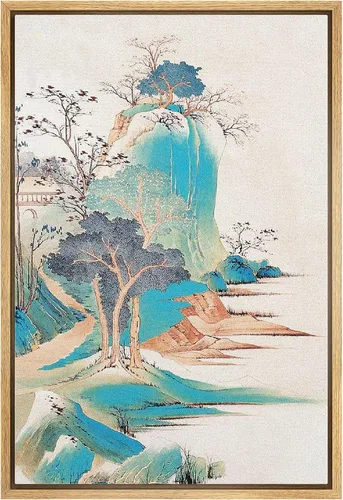 Miniatura 45 de NWT Impresión en lienzo enmarcado para pared, acuarela, grullas, pájaros volando, naturaleza salvaje, ilustraciones de arte moderno decorativo
