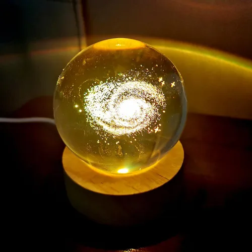 Miniatura 11 de Zabalar Luz nocturna de bola de cristal 3D con base de luz LED colorida, regalo del día de San Valentín, luces LED, lámpara de mesa que cambia