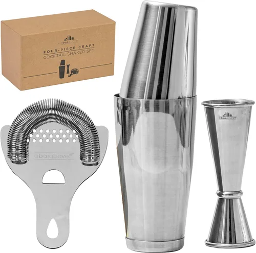 Miniatura 12 de Coctelera Boston Shaker de acero inoxidable, set de 2 piezas: 18 oz sin contenido y 28 oz con contenido, coctelera profesional para barman, Acero