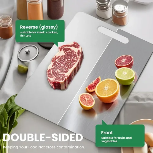 Miniatura 4 de Tabla de Cortar de Titanio, Nueva Actualización Tablas de Cortar de Titanio Puro para Cocina, Tabla de Cortar de Titanio Katuchef de Doble Cara No