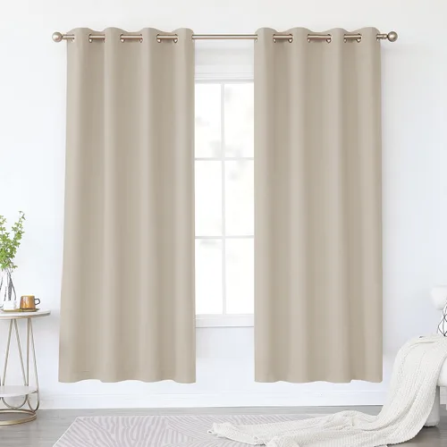 Miniatura 90 de KEQIAOSUOCAI Cortinas rosa bebé de 63 pulgadas para habitación de niñas - Con aislamiento térmico que oscurece la habitación, cortinas de ventana