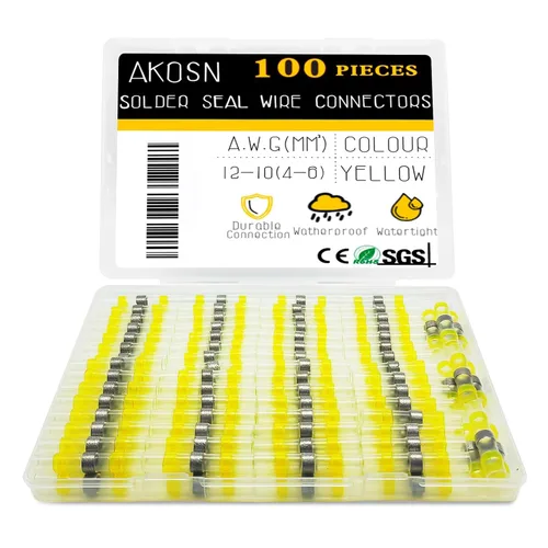Miniatura 10 de 455 PCS Conectores de Empalme Autosoldantes Termorretráctiles, Kit de Conectores de Cable con Sellado de Soldadura, Conector de Empalme de Cable