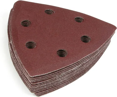 Miniatura 38 de Utoolmart Papel de lija para detalles, papel de lija triangular, almohadillas de lijado de gancho y bucle, multiherramienta oscilante triangular, 15