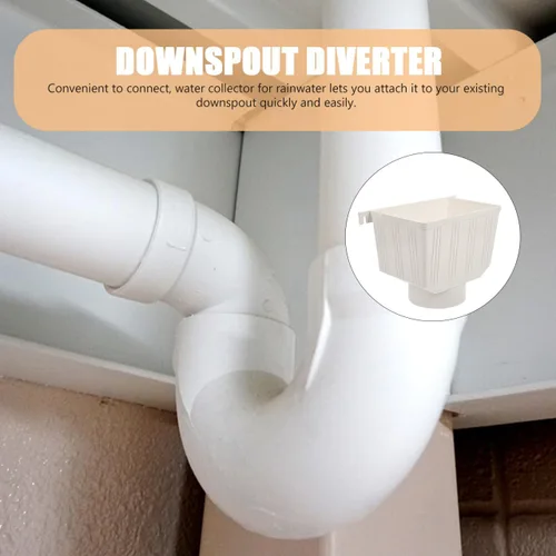 Miniatura 4 de Kit de desviador de bajante de PVC, sistema de recolección de agua de lluvia de fácil instalación, colector de agua de canaleta para bajantes