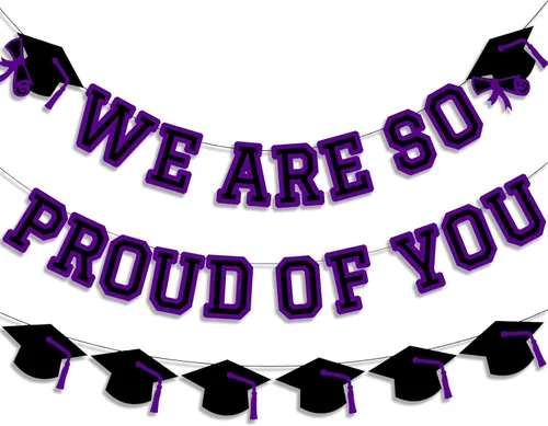 Miniatura 15 de Letrero con texto en inglés «We Are So Proud Of You», decoración para fiesta de graduación, guirnalda de tapa de felicitaciones, letrero de pared