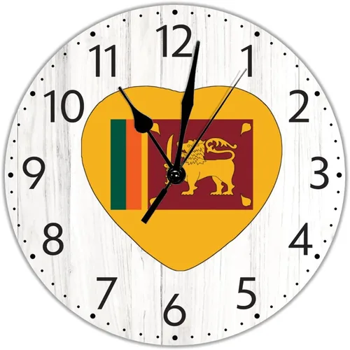 Miniatura 16 de UFunhome Reloj de pared con bandera de Singapur, con diseño de bandera nacional, sin tictac, funciona con pilas, 10 pulgadas, bandera nacional