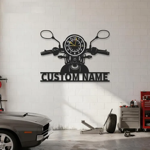 Miniatura 12 de Reloj de pared de metal personalizado, árbol de la vida, letrero de metal con nombre de familia, reloj rústico con número romano para sala de estar