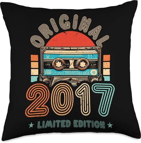 Miniatura 4 de Retro Limited Edition 2017 Cassette Tape 9th Birthday Throw Pillow