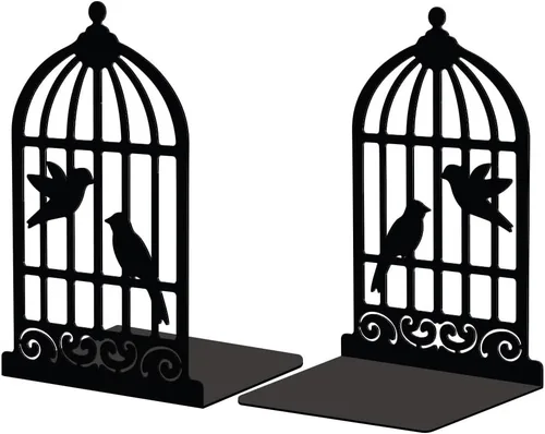 Peacoblue Sujetalibros de Metal para Estantes, Soporte Moderno Decorativo de Servicio Pesado para Libros de Estudio para Oficina, Escritorio,