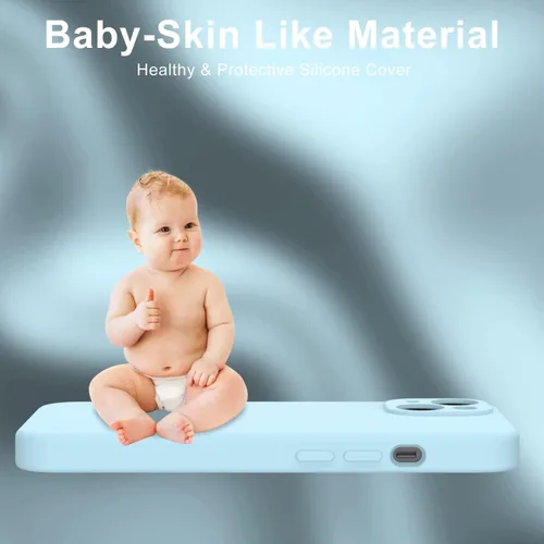 Miniatura 6 de DEENAKIN Funda compatible con iPhone 13 con protector de pantalla, silicona suave y sedosa, funda mejorada para cámara, probada contra caídas de 16