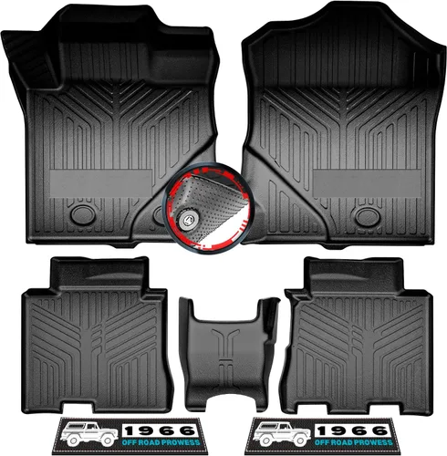 Alfombrillas para Ford Bronco 2021-2023 de 4 puertas (no para Bronco Sport), forros 3D personalizados para todo tipo de clima para 1ª y 2ª filas,