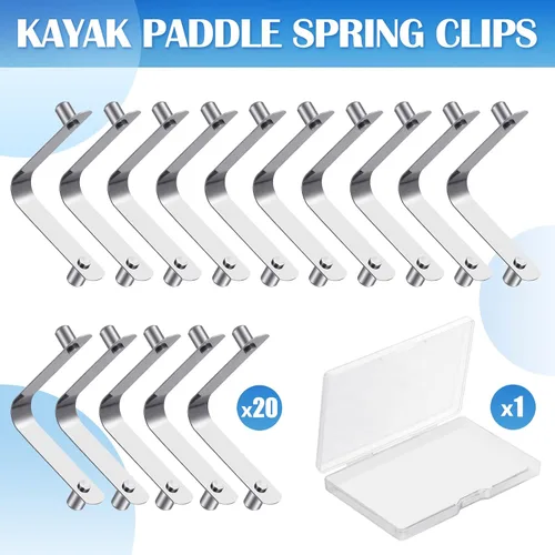 Miniatura 4 de Oudain 20 piezas de clip universal de acero inoxidable para todas las piscinas, botón de resorte, espumadera de spa/redes de bloqueo de doble