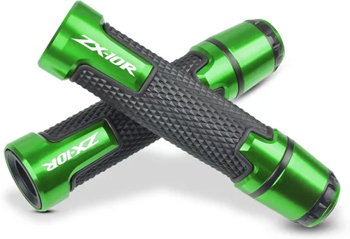 Universal 7/8 '' 0.866 in motocicleta Powersports manillar Grips con extremos de agarre para Kawasaki ZX10R Verde