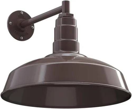 Miniatura 51 de Steel Lighting Co. Gardena - Luz de granero Montaje en pared al aire libre Cúpula de 16 pulgadas Cuello de cisne de 16 pulgadas Luz