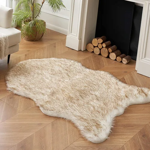 Miniatura 3 de MIULEE Alfombra de Piel de Oveja Sintética de 3 x 5 Pies, Alfombras de Área Mullidas de Lujo - Alfombra Decorativa Shag Súper Suave para Dormitorio