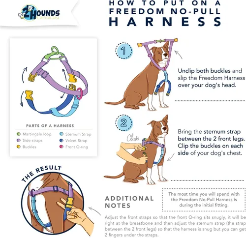 Miniatura 5 de 2 Hounds Design Freedom - Arnés para perro sin tirones, ajustable, suave y cómodo para pasear fácilmente al perro, para perros pequeños, medianos