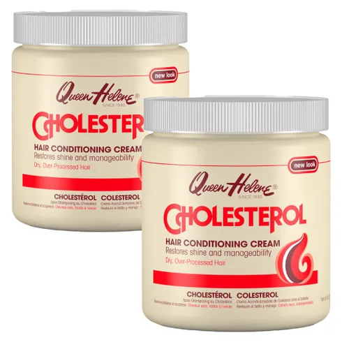 Queen Helene Crema acondicionador para el cabello con colesterol, acondicionador hidratante profundo para cabello seco, encrespado y dañado, 15