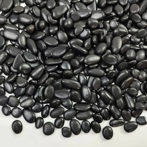 FANTIAN Piedras negras para plantas de interior, piedras pequeñas de 3/8 pulgadas, rocas decorativas de río para plantas suculentas en maceta,