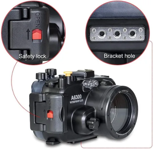 Miniatura 3 de Seafrogs - Carcasa impermeable para Sony A6300 (130 pies/131.2 ft) para cámara subacuática (carcasa + filtro rojo)