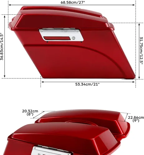 Miniatura 2 de Alforjas rígidas con soportes de conversión para Harley Davidson 1984-2017 Softail Modelos FLST FLSTC FLSTF FLSTN FLSTS modelos Rojo