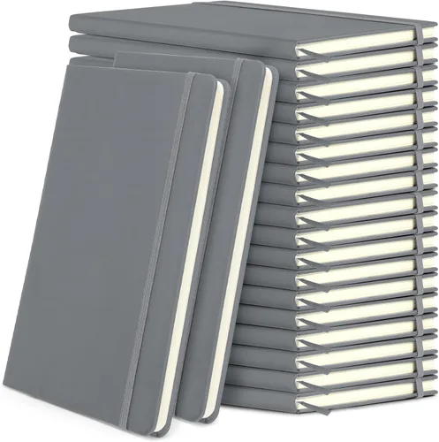 Miniatura 20 de Honoson 20 Pack Lined Journal Notebooks A5 Hardcover Executive Notebook 5.5" x 8.3" PU Leather Wide Ruled Journals Bulk with Elastic Band for Home