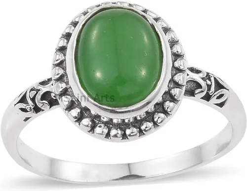 Miniatura 13 de Anillo de plata de ley 925 para mujer, anillo único de gema ovalada hecho a mano