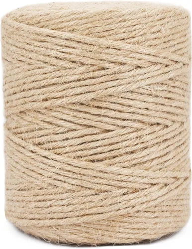 Miniatura 9 de Cuerda de yute de 1000 pies de 0.118 in de grosor natural para jardín, cuerda resistente para jardinería, agrupación, manualidades, manualidades
