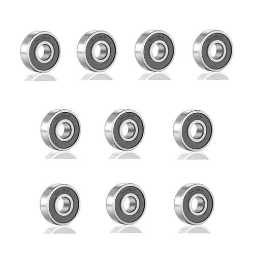 10 rodamientos de bolas 608 2RS - Rodamientos de bolas de acero y doble goma sellados en miniatura (0.315 in x 0.866 in x 0.276 in)