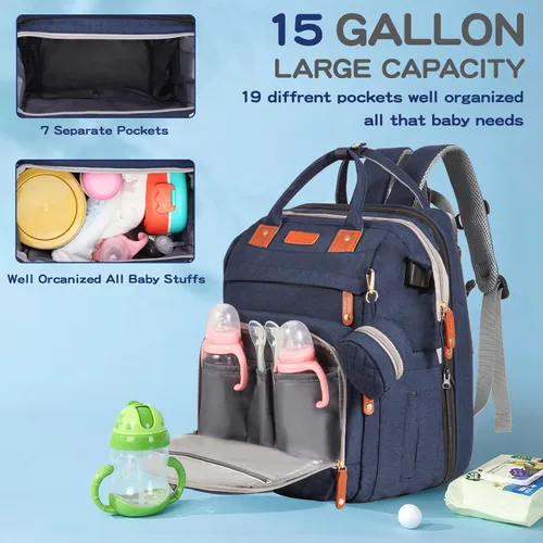 Miniatura 3 de JOYCE Mochila para pañales multifunción resistente al agua con cambiador, bolsa de viaje esencial para mamá, regalo perfecto para ducha y búsqueda