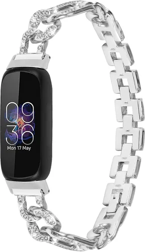 Miniatura 11 de Correas delgadas compatibles con Fitbit Inspire 3 Smartwatch, pulsera elegante de diamantes de imitación de repuesto para Inspire 3 pulseras, oro