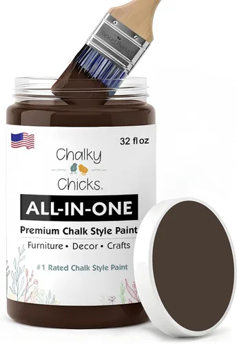 Miniatura 121 de Chalky Chicks - Pintura mate a la tiza, no requiere lijado, 4 onzas líquidas, color gris oscuro (Gun Metal Gray), para muebles, pintura sin Gris